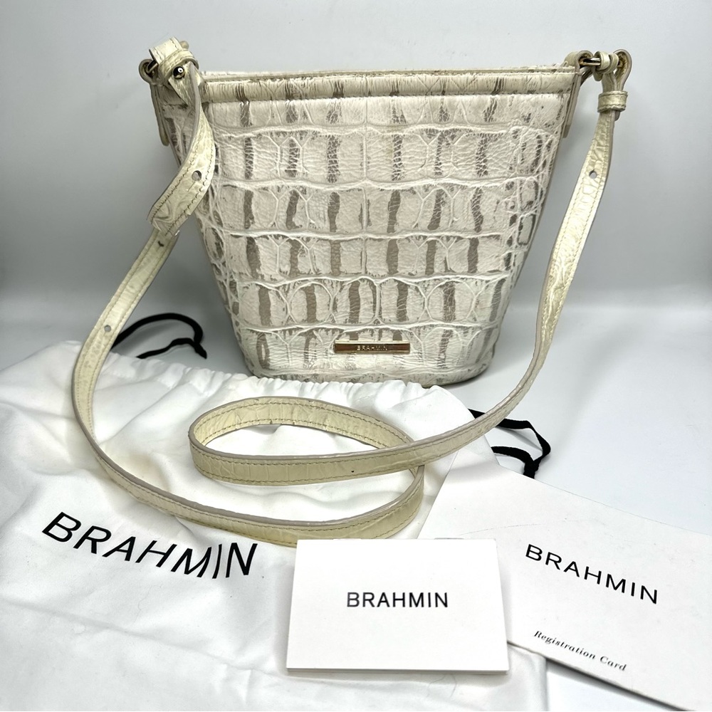 Brahmin Mini Quinn Crossbody Bag in Sand Georgetown